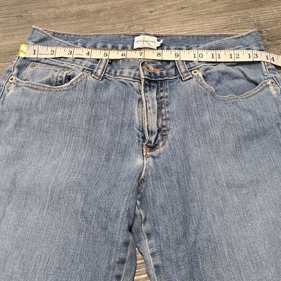 Vintage Calvin Klein Blue Faded Denim Wide Flare Leg Stretch Jeans - Picture 4 of 6